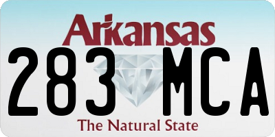 AR license plate 283MCA
