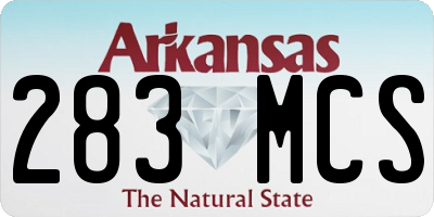 AR license plate 283MCS