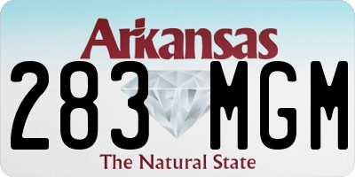 AR license plate 283MGM