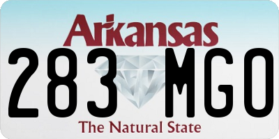 AR license plate 283MGO