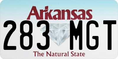 AR license plate 283MGT