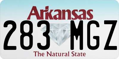 AR license plate 283MGZ