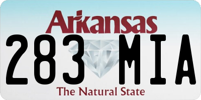 AR license plate 283MIA