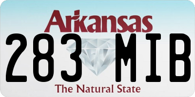 AR license plate 283MIB