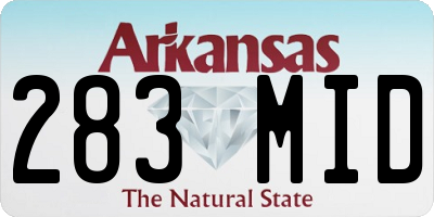 AR license plate 283MID