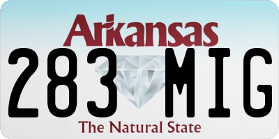 AR license plate 283MIG