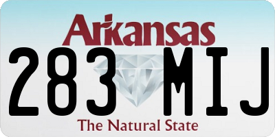 AR license plate 283MIJ
