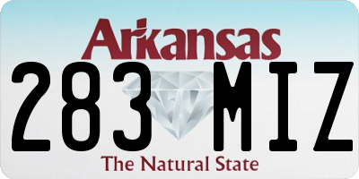 AR license plate 283MIZ
