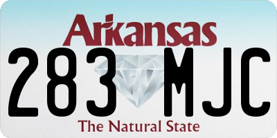 AR license plate 283MJC