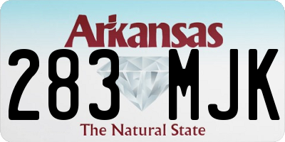 AR license plate 283MJK