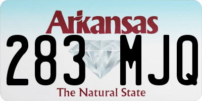 AR license plate 283MJQ
