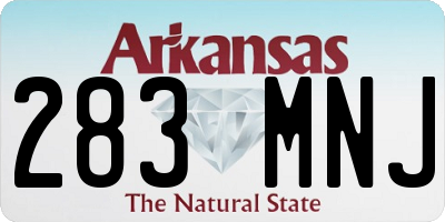 AR license plate 283MNJ