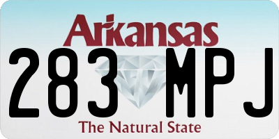 AR license plate 283MPJ