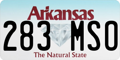 AR license plate 283MSO