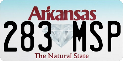 AR license plate 283MSP