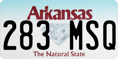 AR license plate 283MSQ