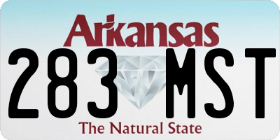 AR license plate 283MST