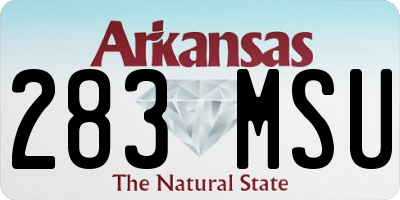 AR license plate 283MSU