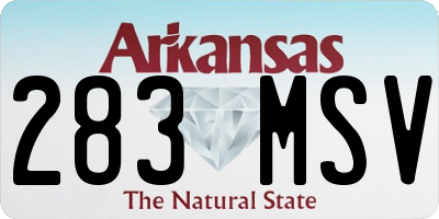 AR license plate 283MSV