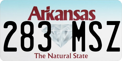 AR license plate 283MSZ