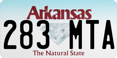 AR license plate 283MTA