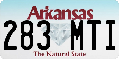 AR license plate 283MTI