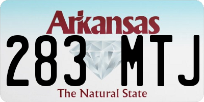 AR license plate 283MTJ