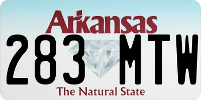 AR license plate 283MTW