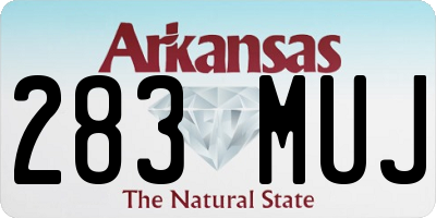 AR license plate 283MUJ