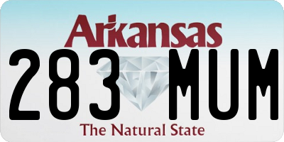 AR license plate 283MUM
