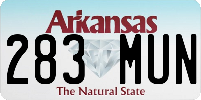 AR license plate 283MUN