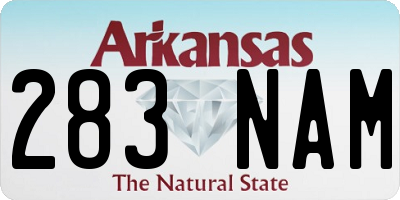 AR license plate 283NAM