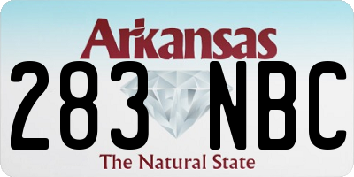 AR license plate 283NBC
