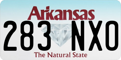 AR license plate 283NXO