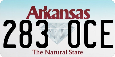 AR license plate 283OCE