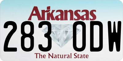 AR license plate 283ODW
