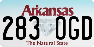 AR license plate 283OGD