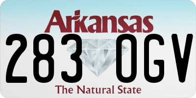 AR license plate 283OGV