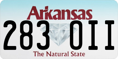 AR license plate 283OII