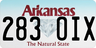 AR license plate 283OIX