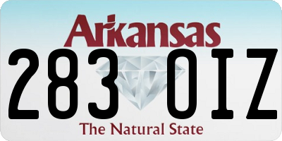 AR license plate 283OIZ