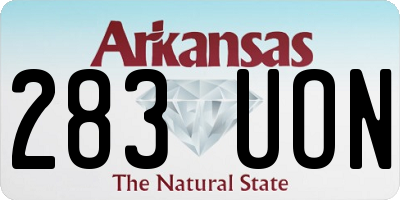 AR license plate 283UON