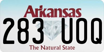 AR license plate 283UOQ