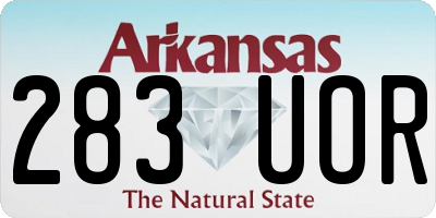 AR license plate 283UOR