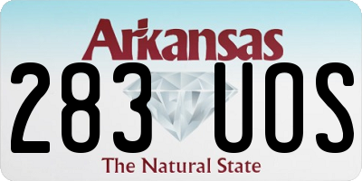 AR license plate 283UOS