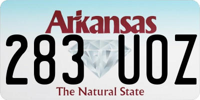 AR license plate 283UOZ