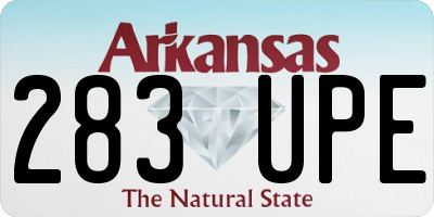 AR license plate 283UPE