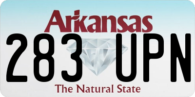 AR license plate 283UPN