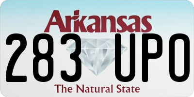 AR license plate 283UPO
