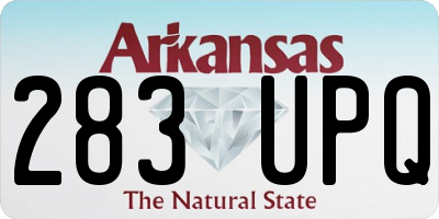 AR license plate 283UPQ